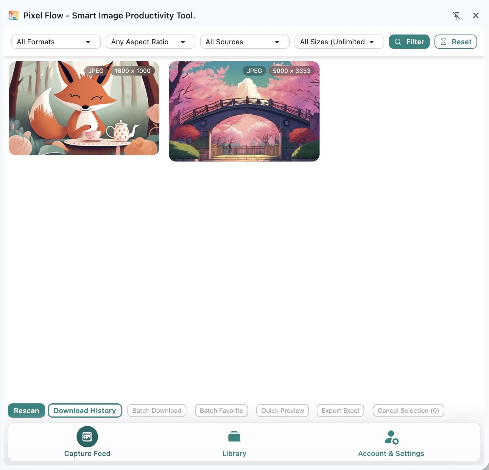 Pixel Flow 设置 1000 像素采集过滤阀值后的采集流结果