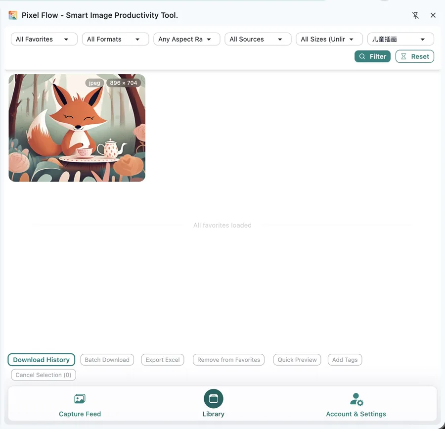 Pixel Flow Library tag filter for ecommerce image versions