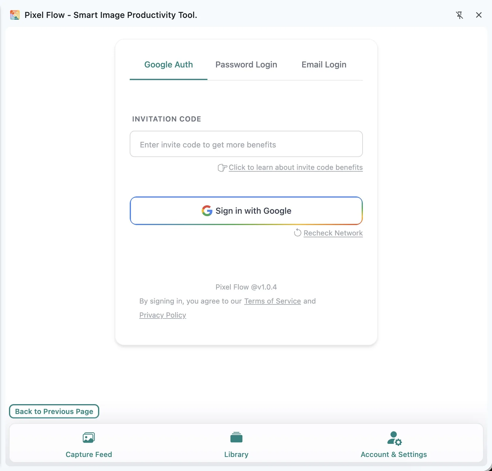 Pixel Flow 使用 Google 账号登录页面