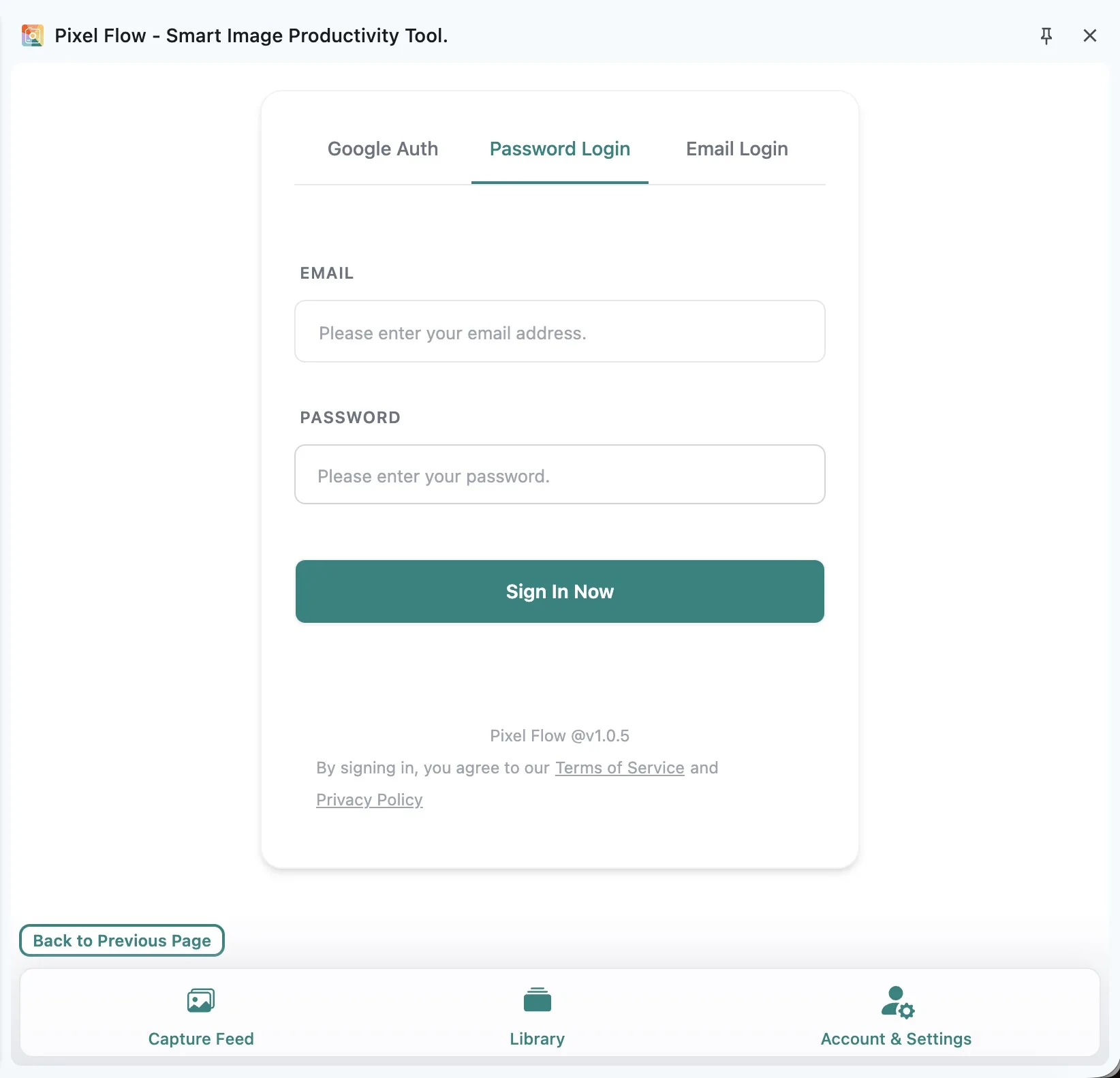 Pixel Flow 密码登录页面