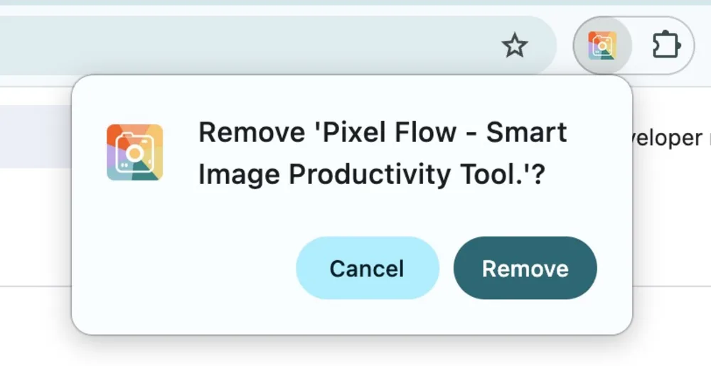 Chrome 浏览器中移除 Pixel Flow 扩展的确认弹窗
